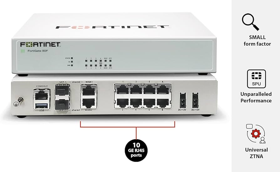 FortiGate 80F GPU dedicada FG 80F BDL 950 12 — FortiGate-80F (FG-80F-BDL-950-12) workstation empresarial